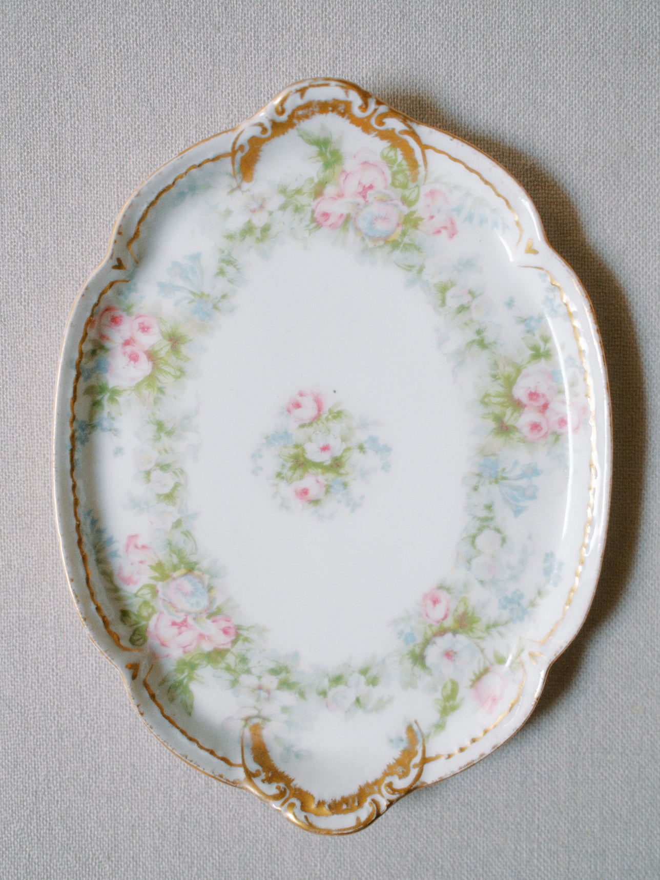 Antique Pastel Garden Limoges Tray