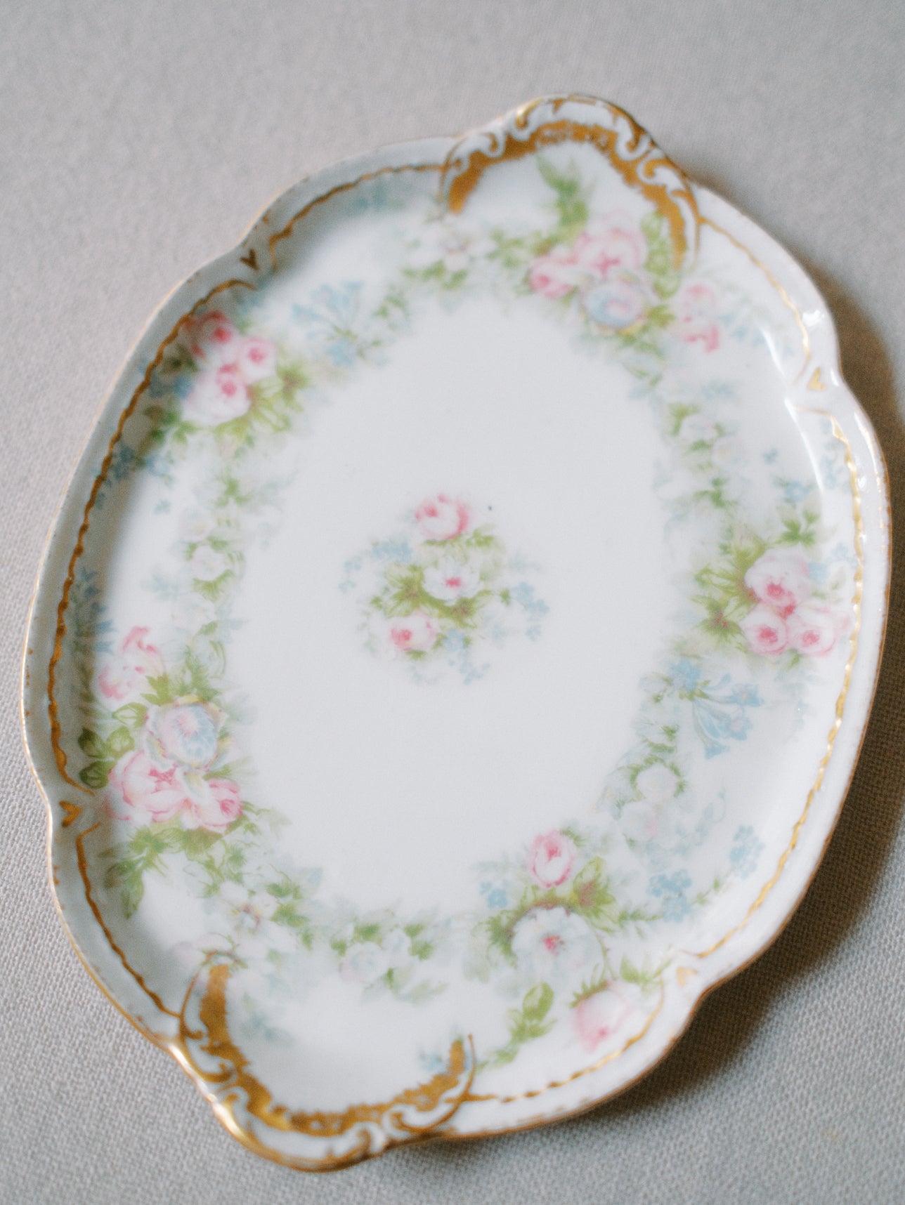 Antique Pastel Garden Limoges Tray