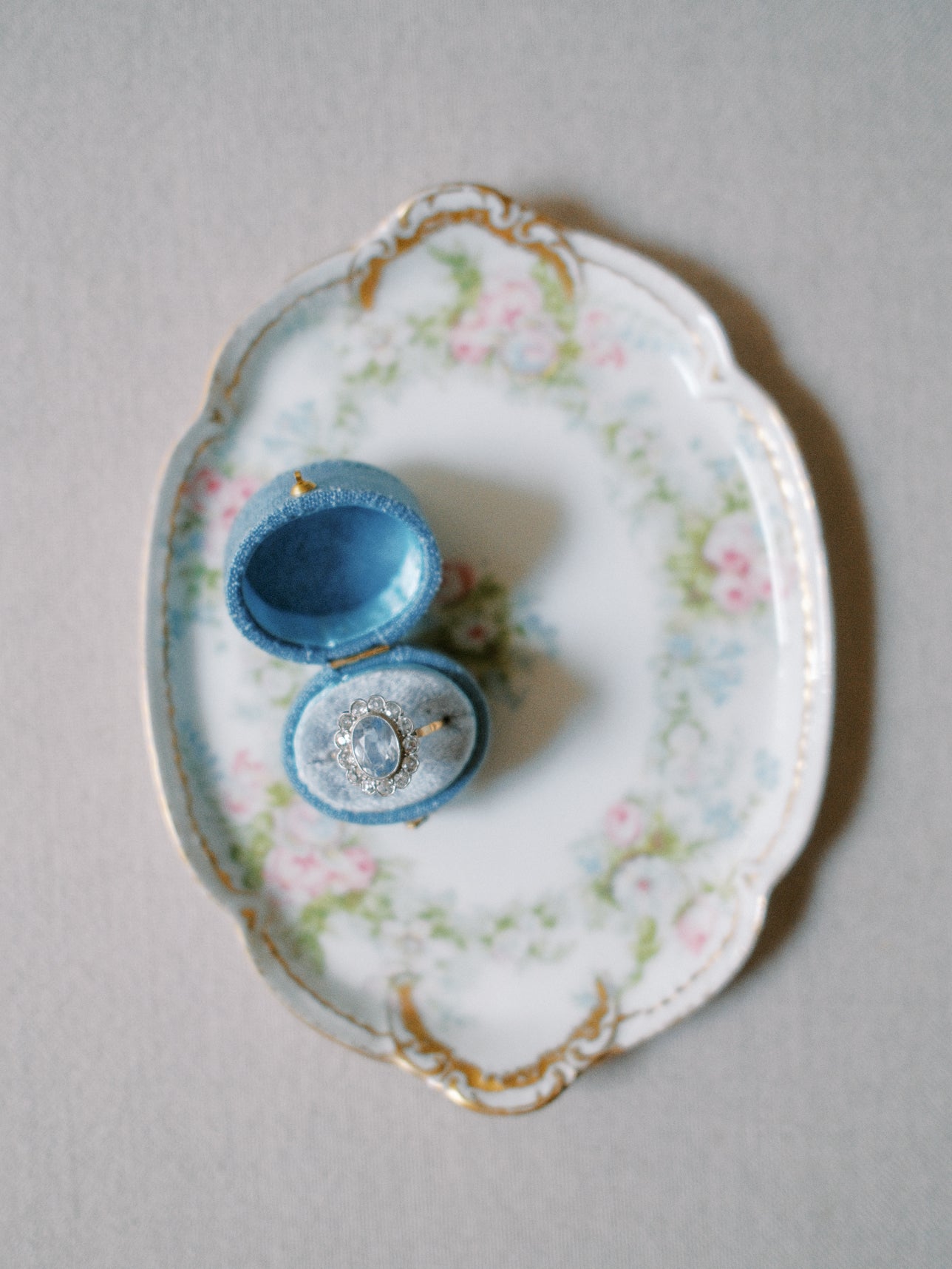 Antique Pastel Garden Limoges Tray
