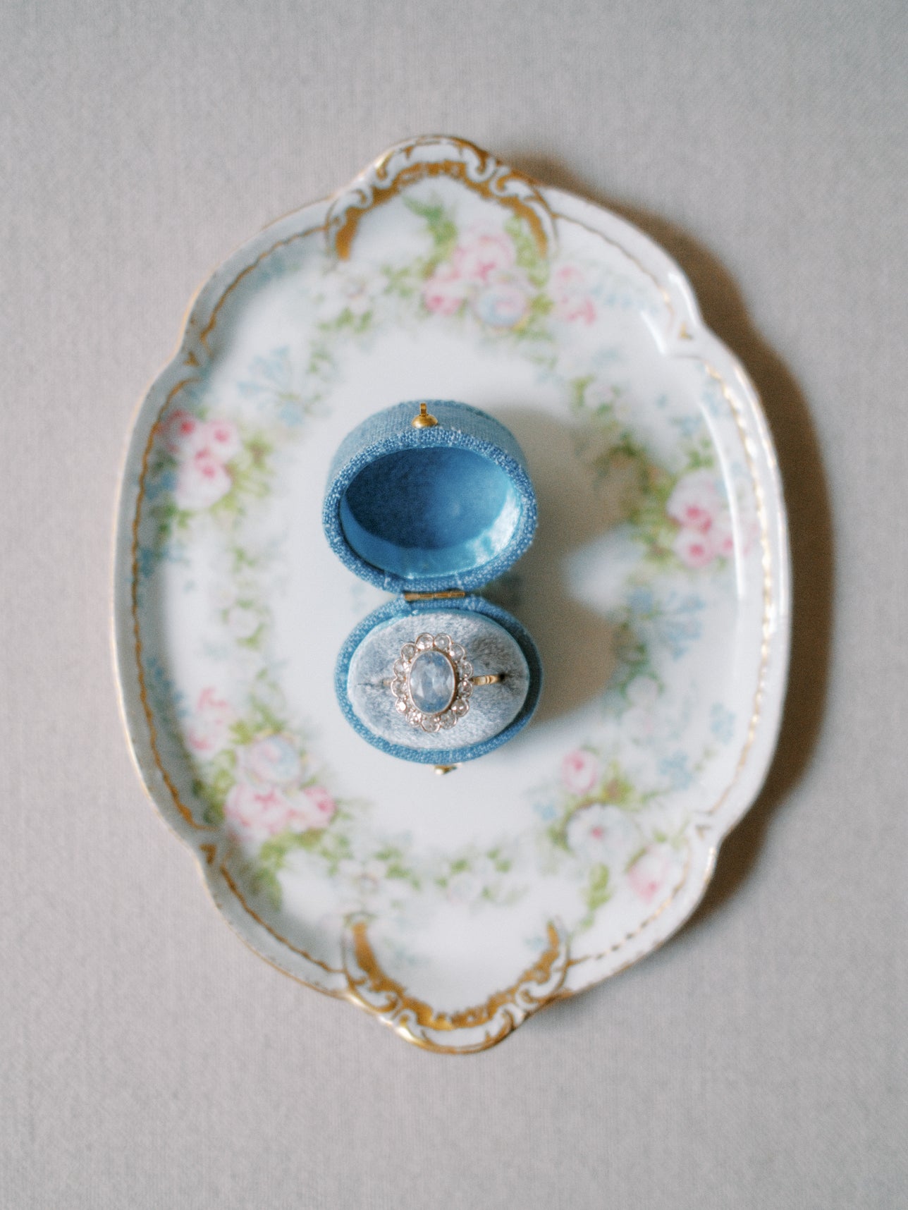 Antique Pastel Garden Limoges Tray