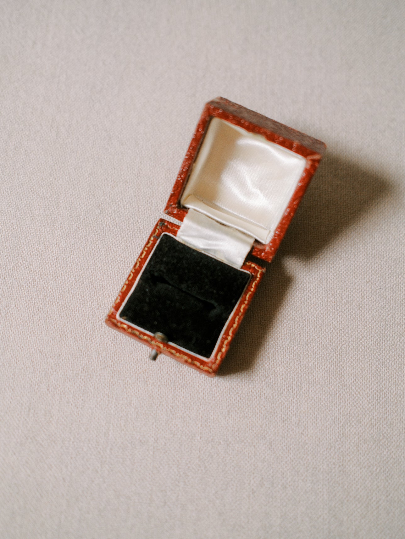 Vibrant Red Antique Jewelry Box