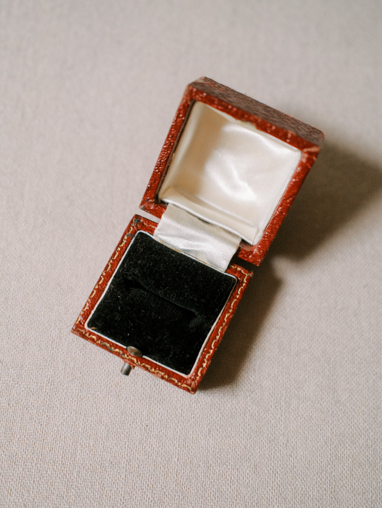 Vibrant Red Antique Jewelry Box