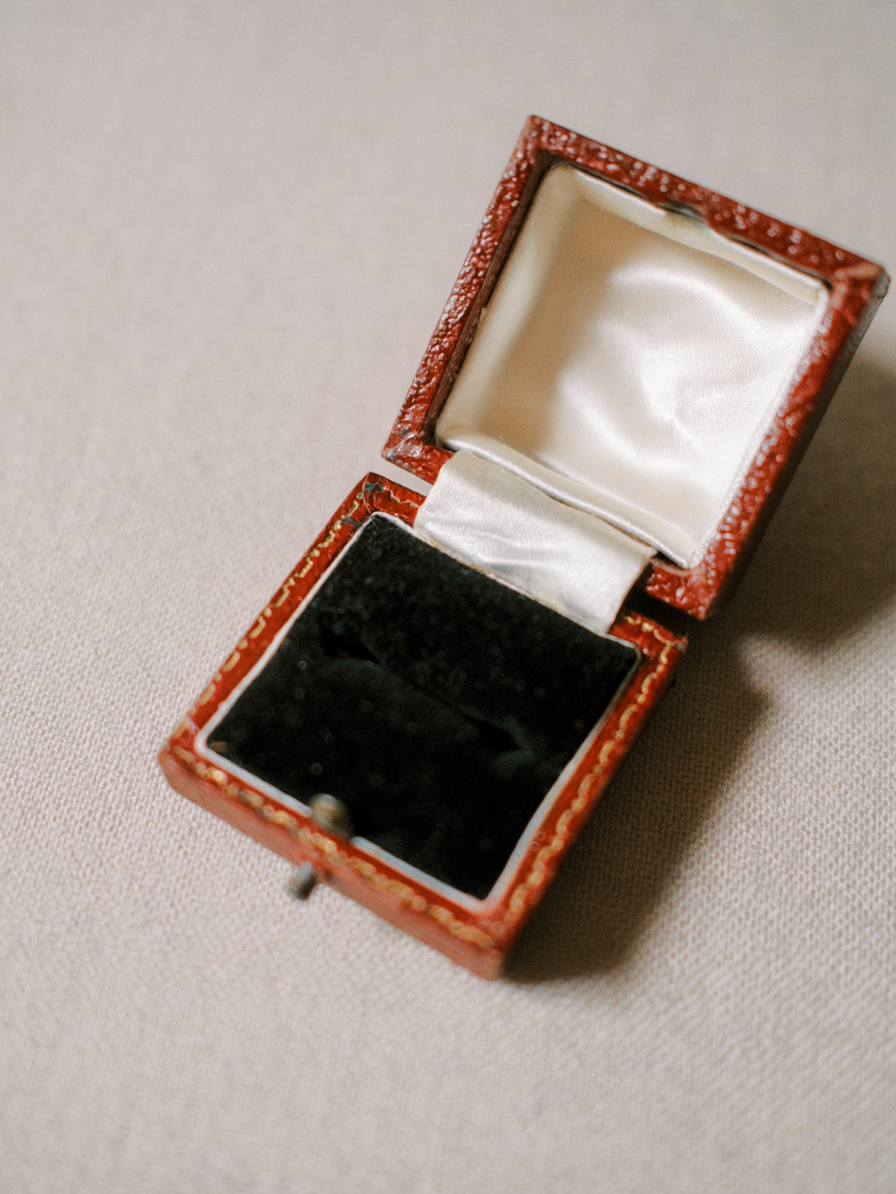 Vibrant Red Antique Jewelry Box