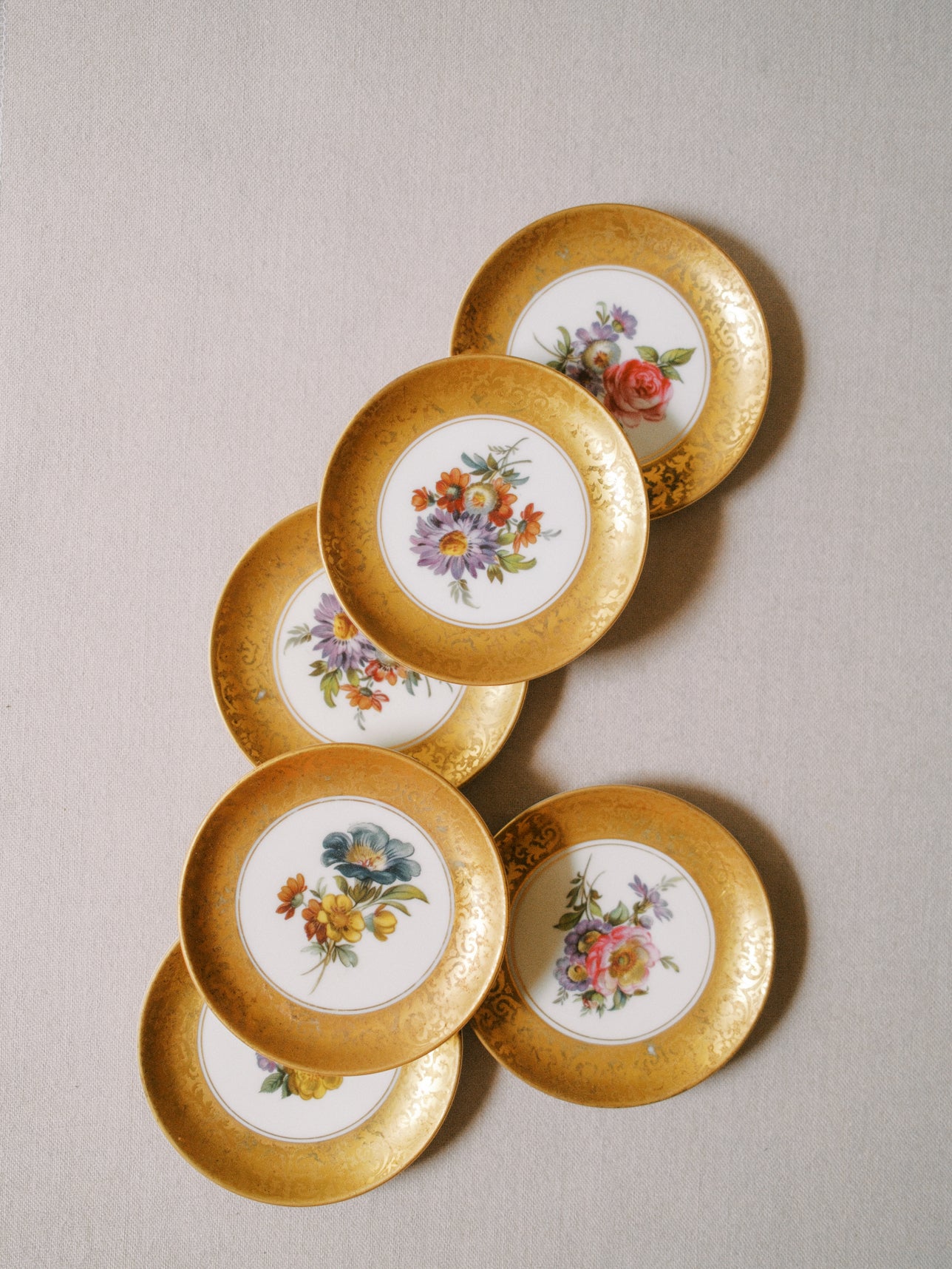Gilded Floral Dishes