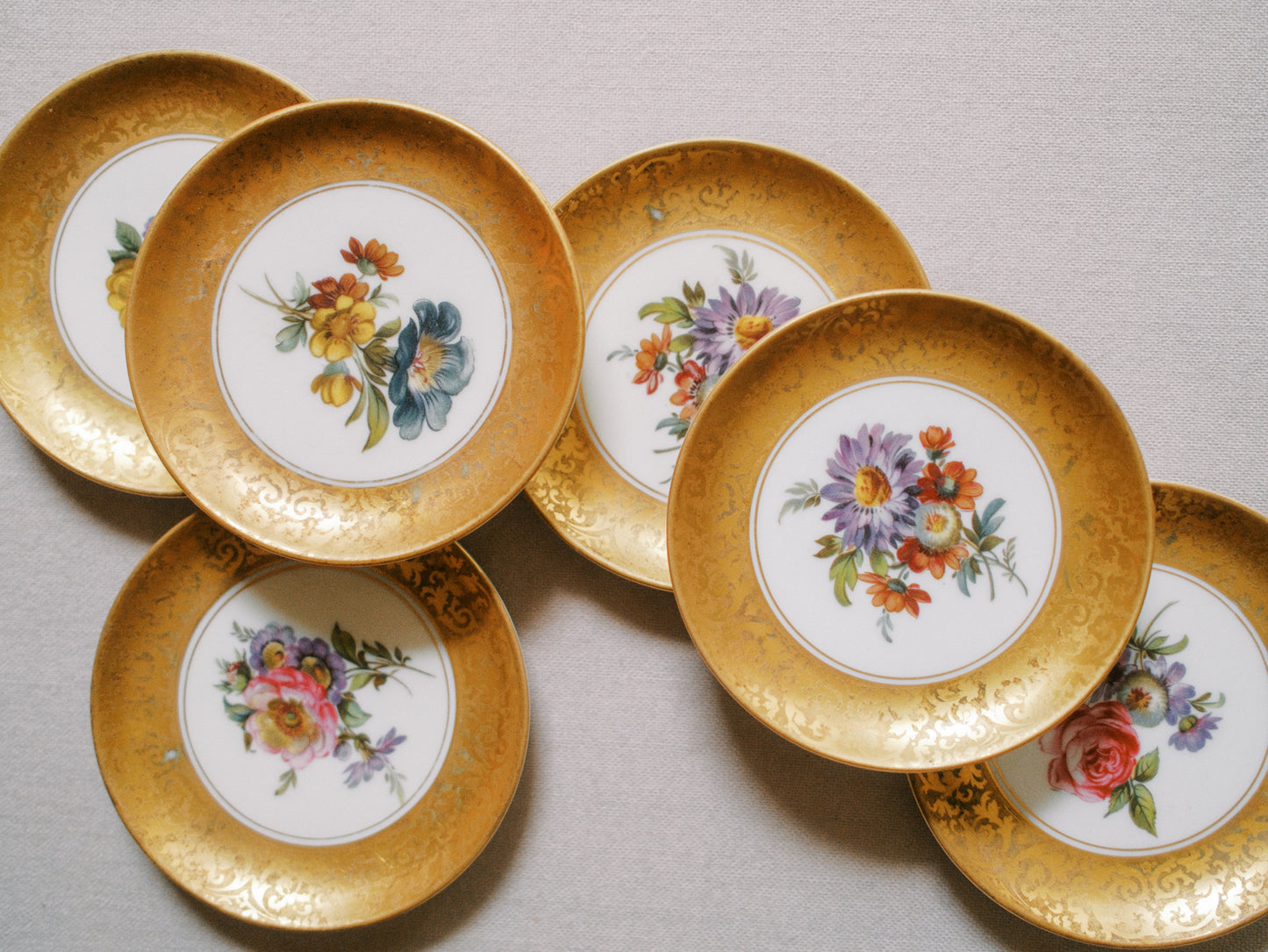 Gilded Floral Dishes
