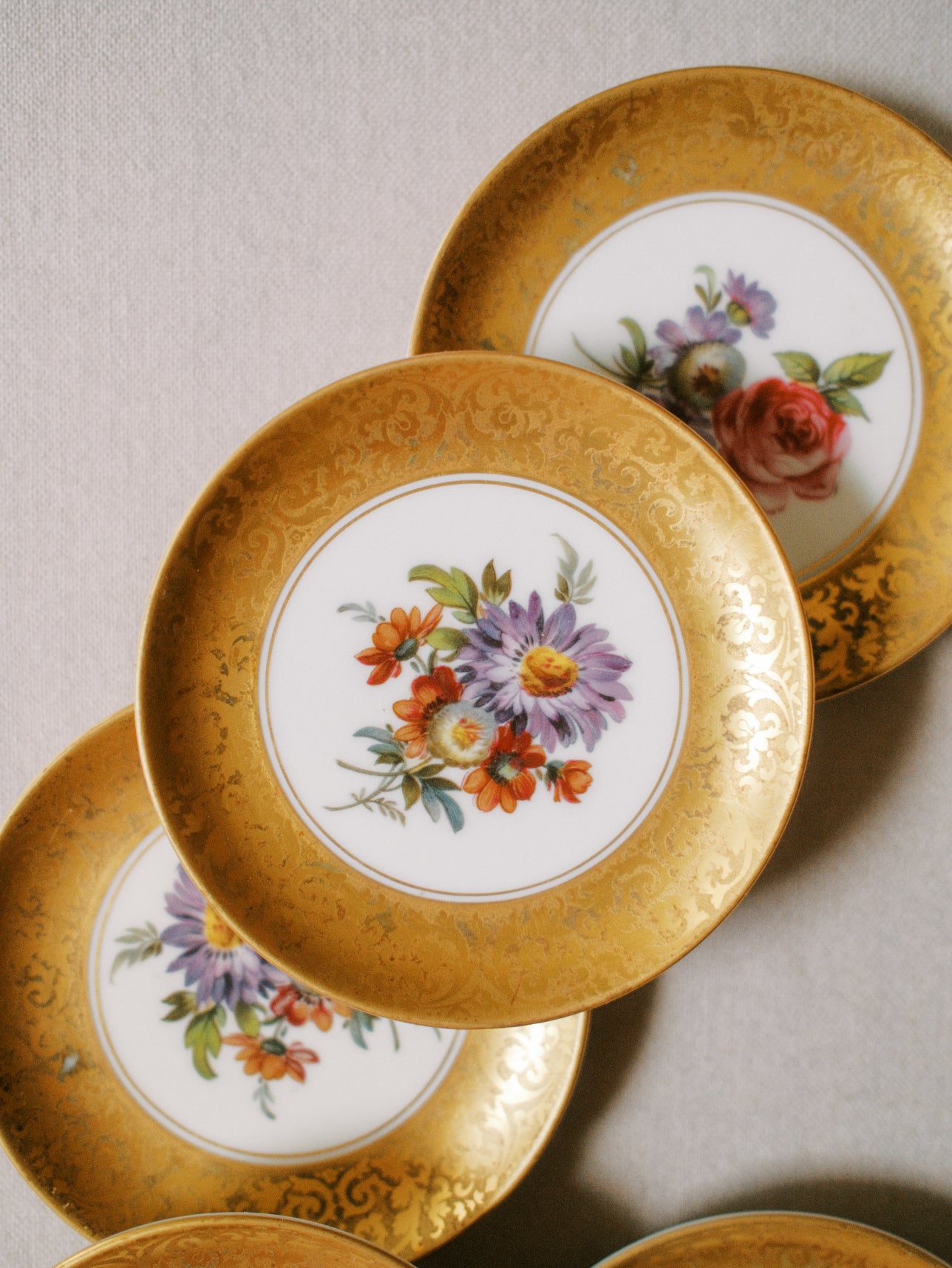 Gilded Floral Dishes