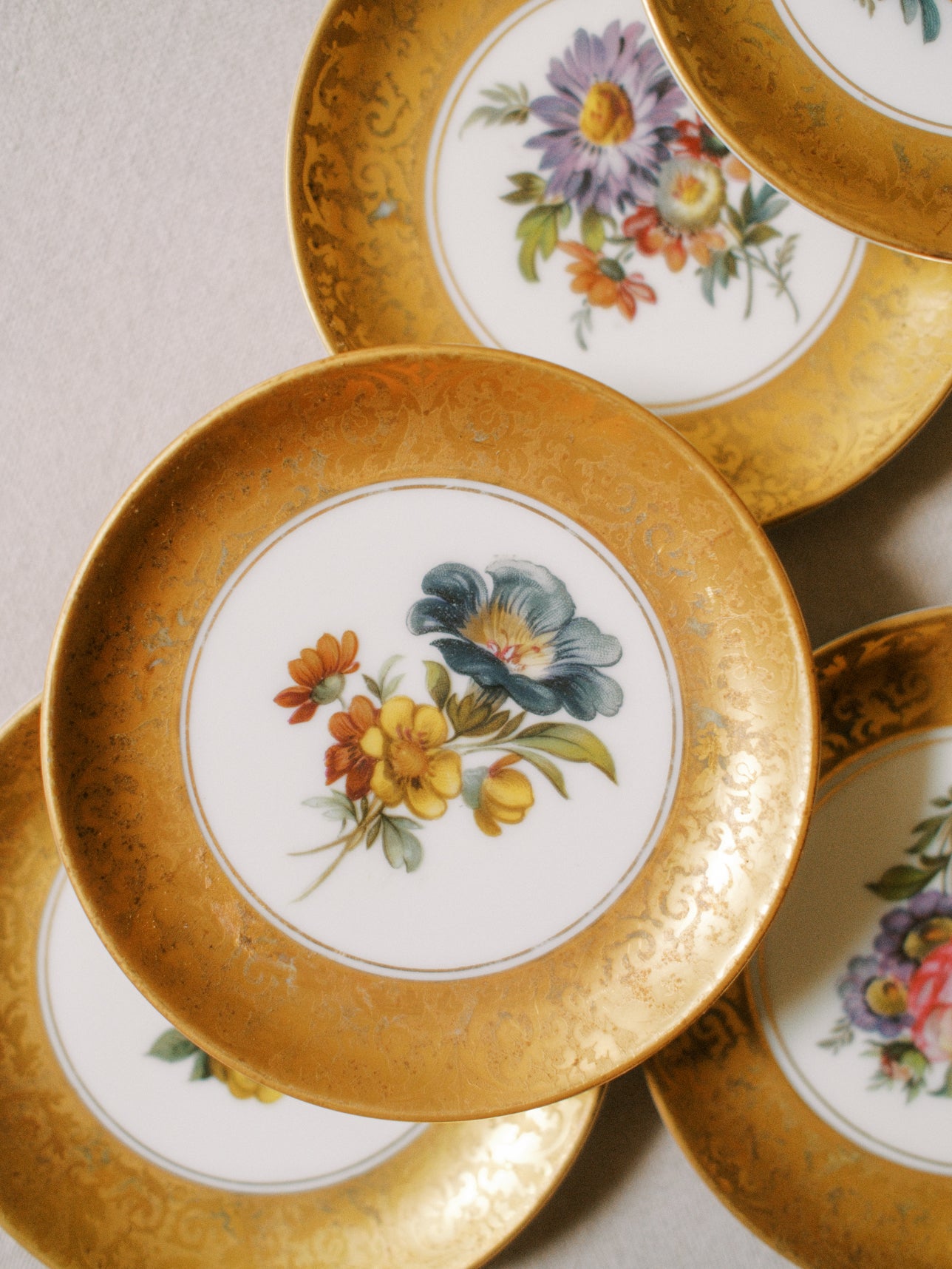 Gilded Floral Dishes