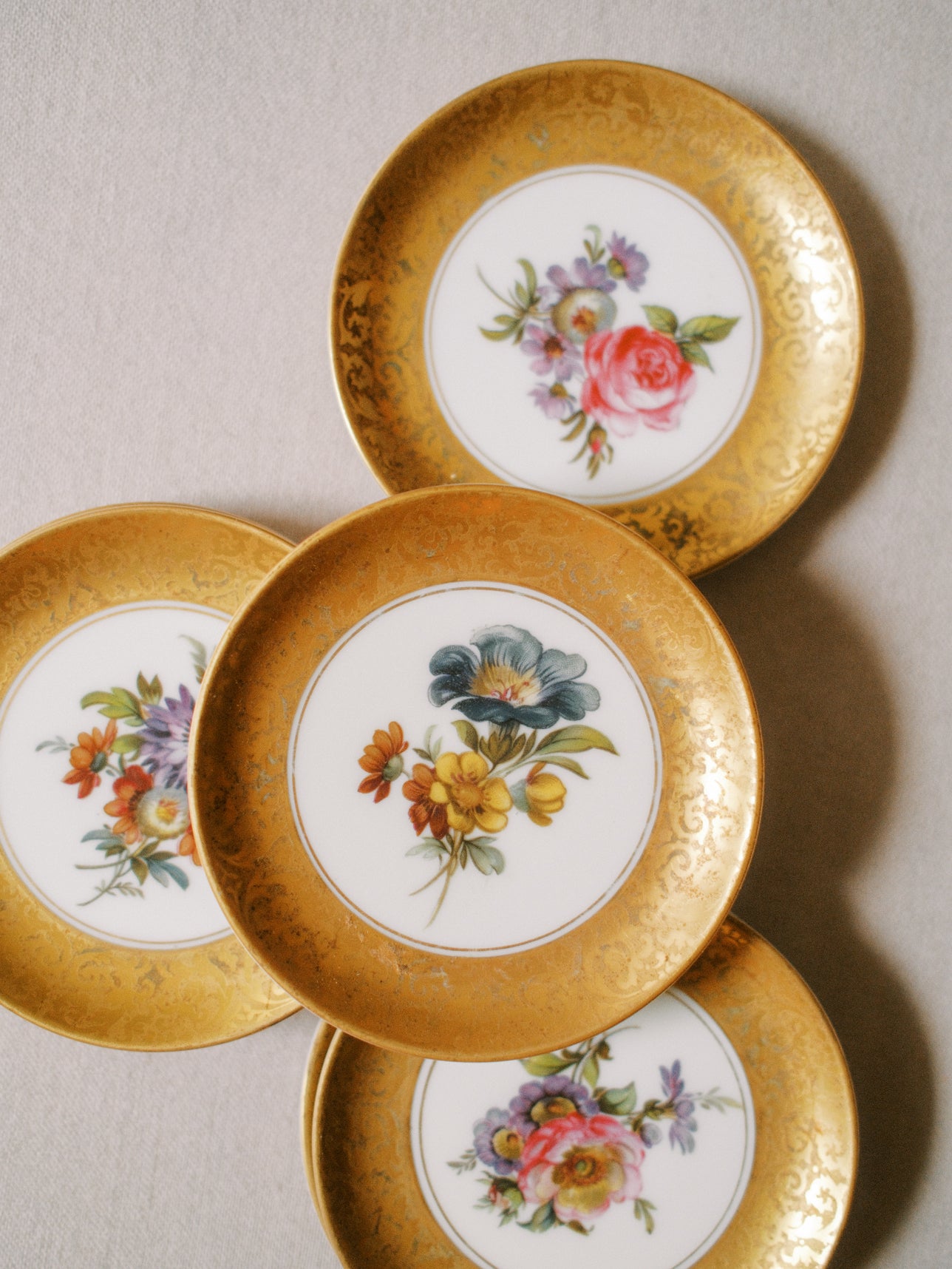 Gilded Floral Dishes
