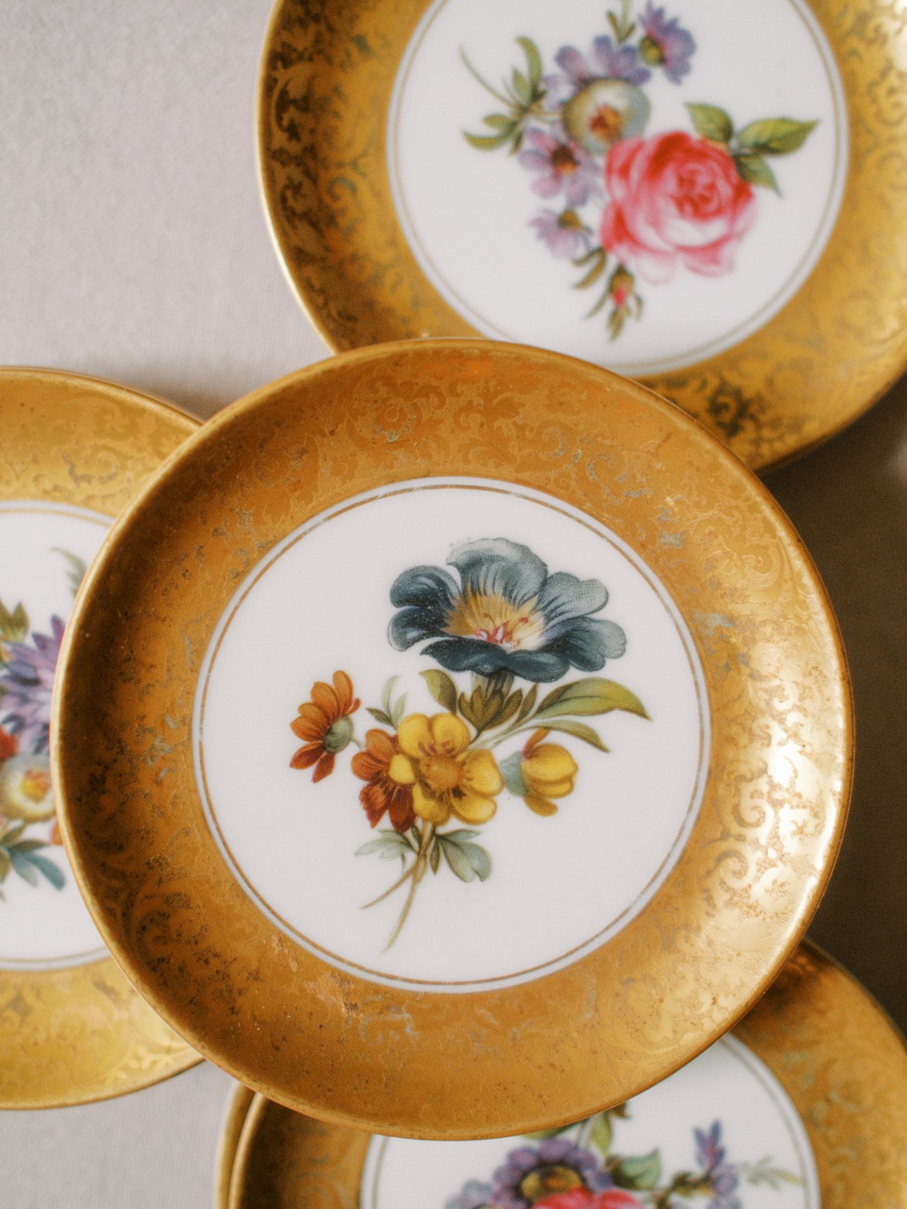 Gilded Floral Dishes