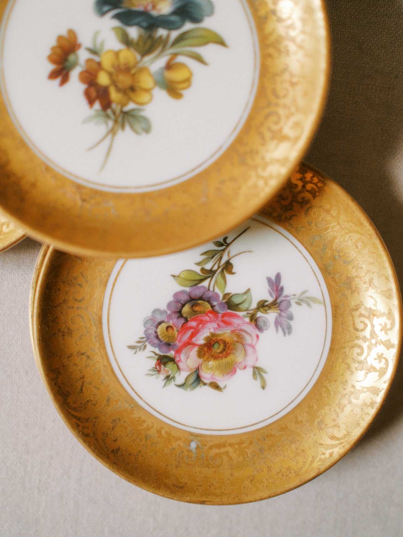 Gilded Floral Dishes