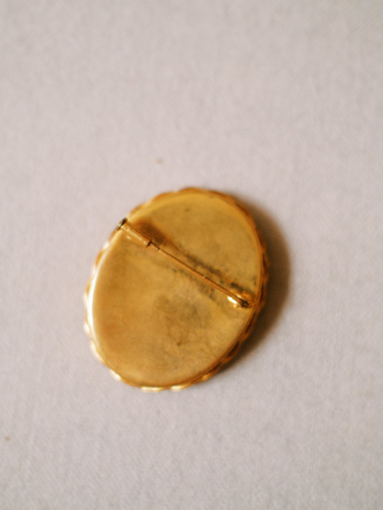 Small Antique Painted Portrait Brooch