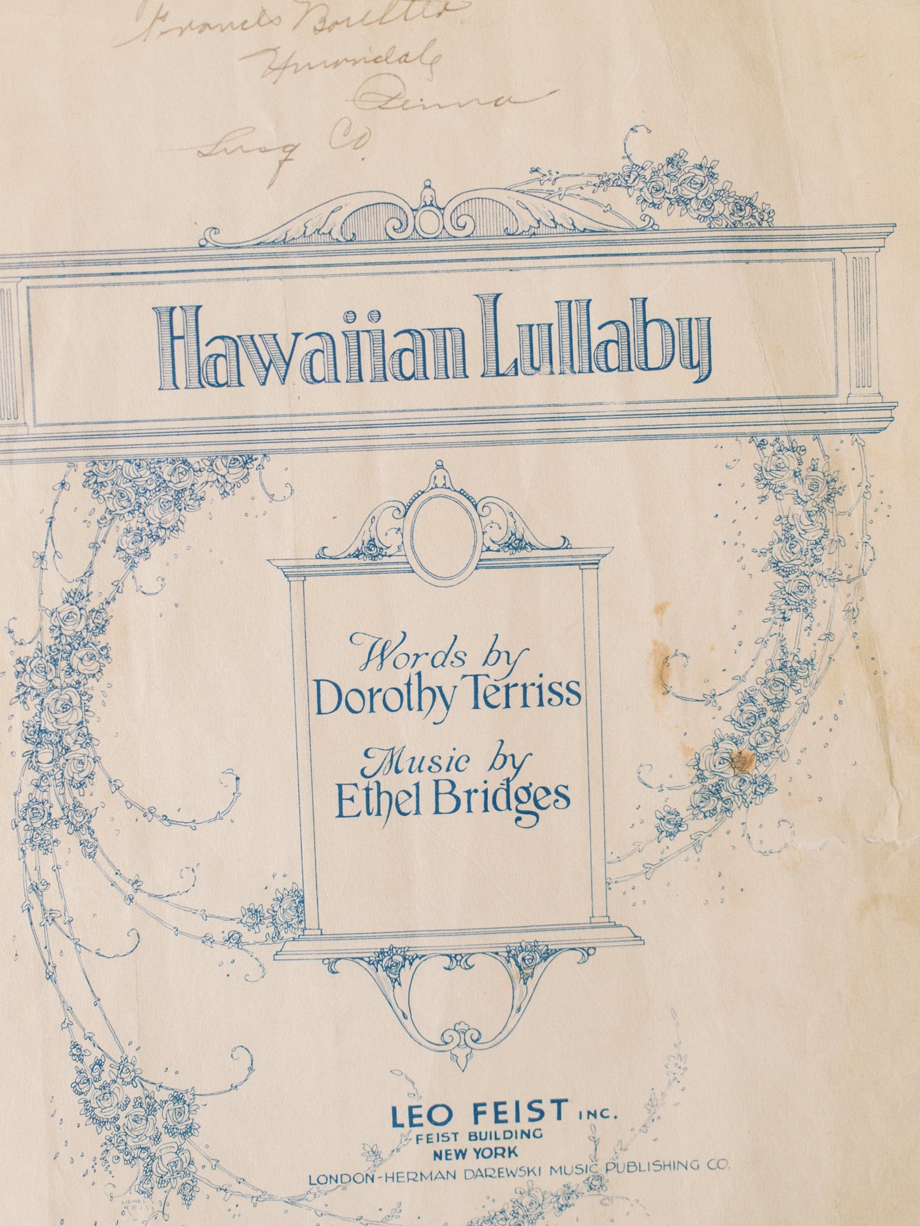 Hawaiian Lullaby Sheet Music