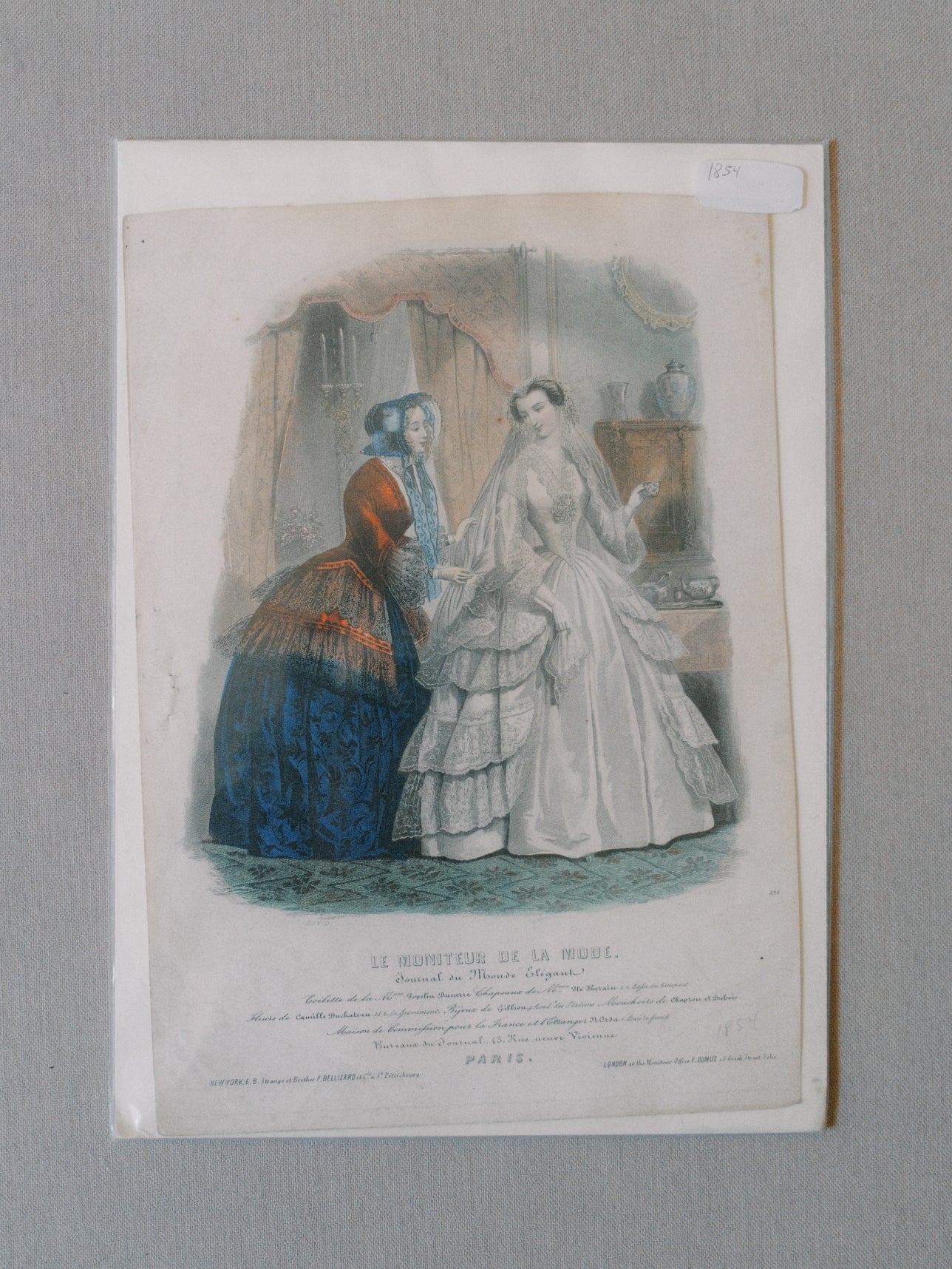 1854 Bridal Print from Le Moniteur de la Mode