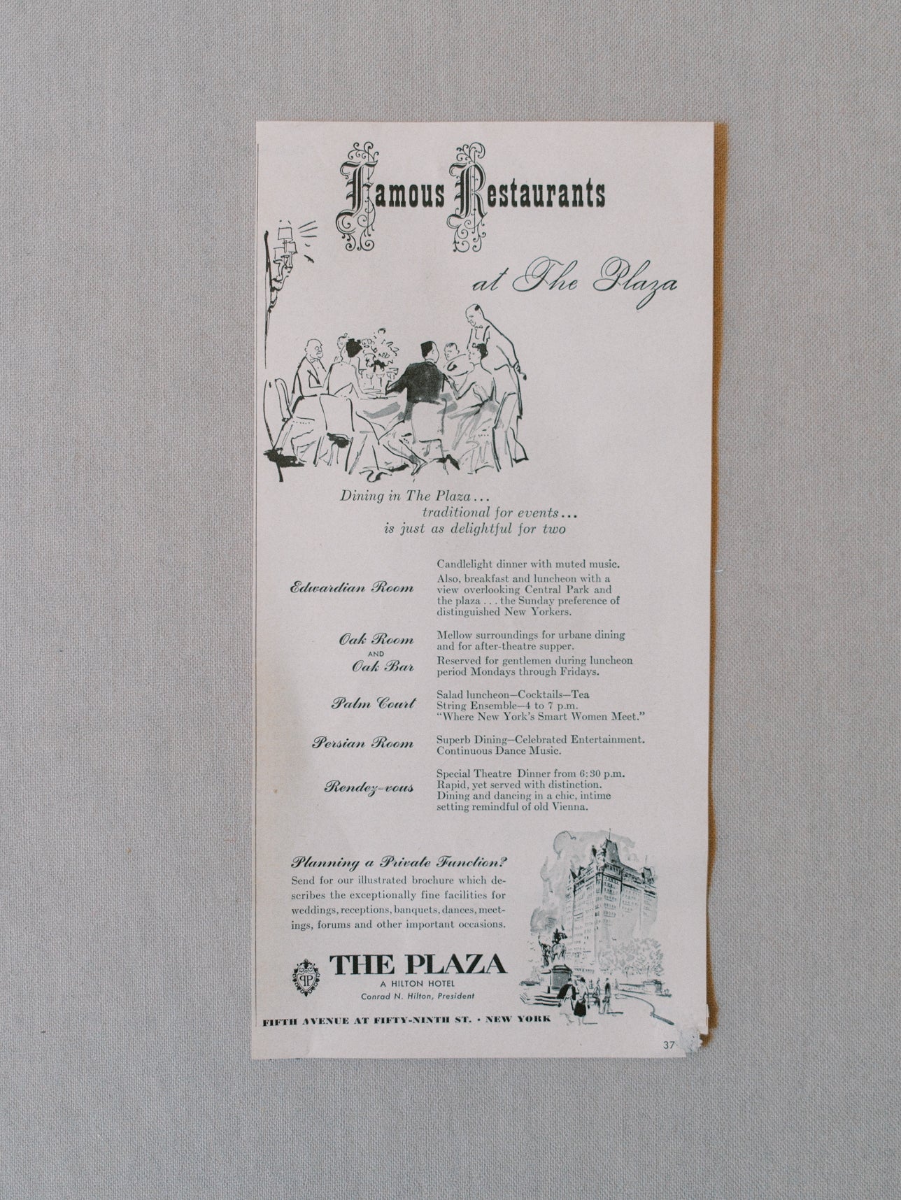 The Plaza Restaurant Advertisement