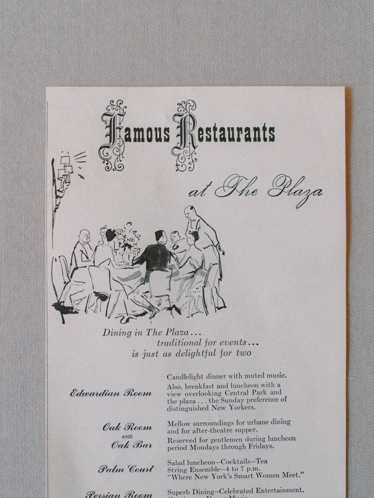 The Plaza Restaurant Advertisement