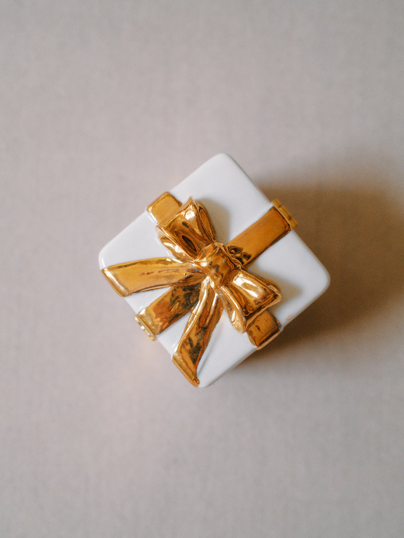 Gift Shaped Porcelain Trinket Box