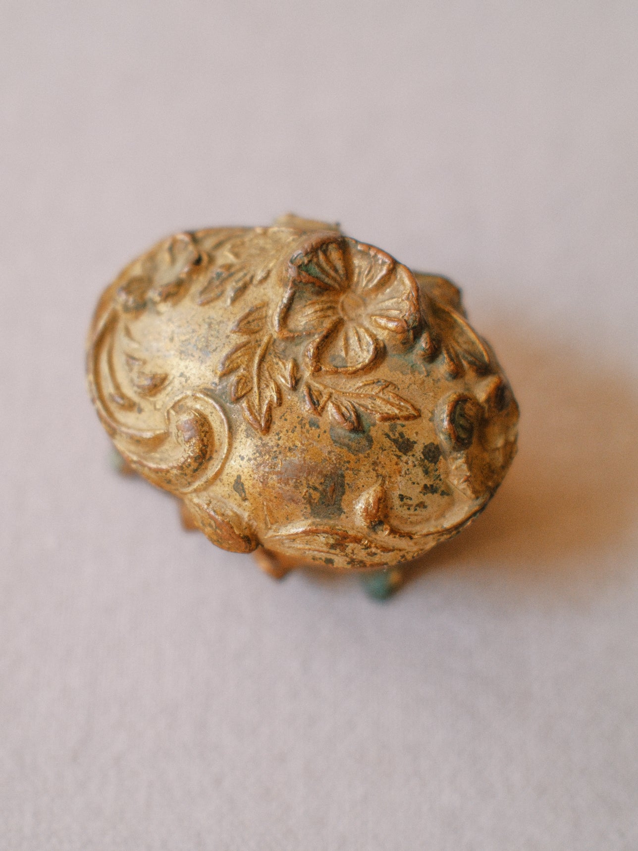 Gold + Peach Petite Ormolu Box