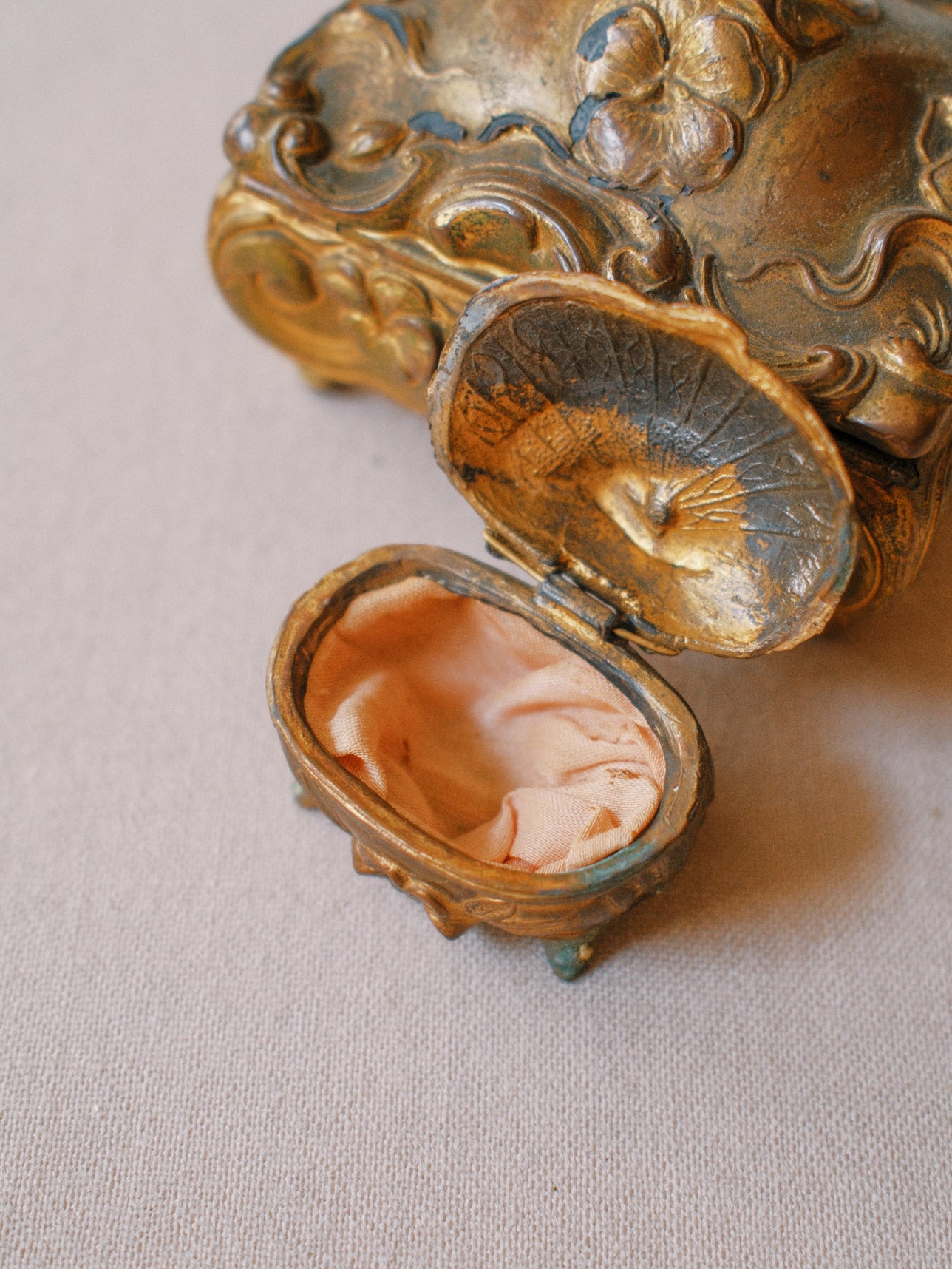 Gold + Peach Petite Ormolu Box