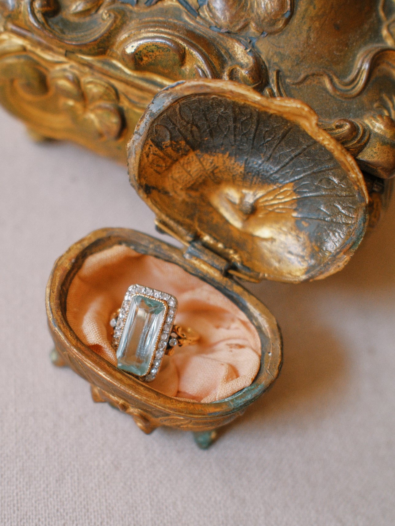 Gold + Peach Petite Ormolu Box