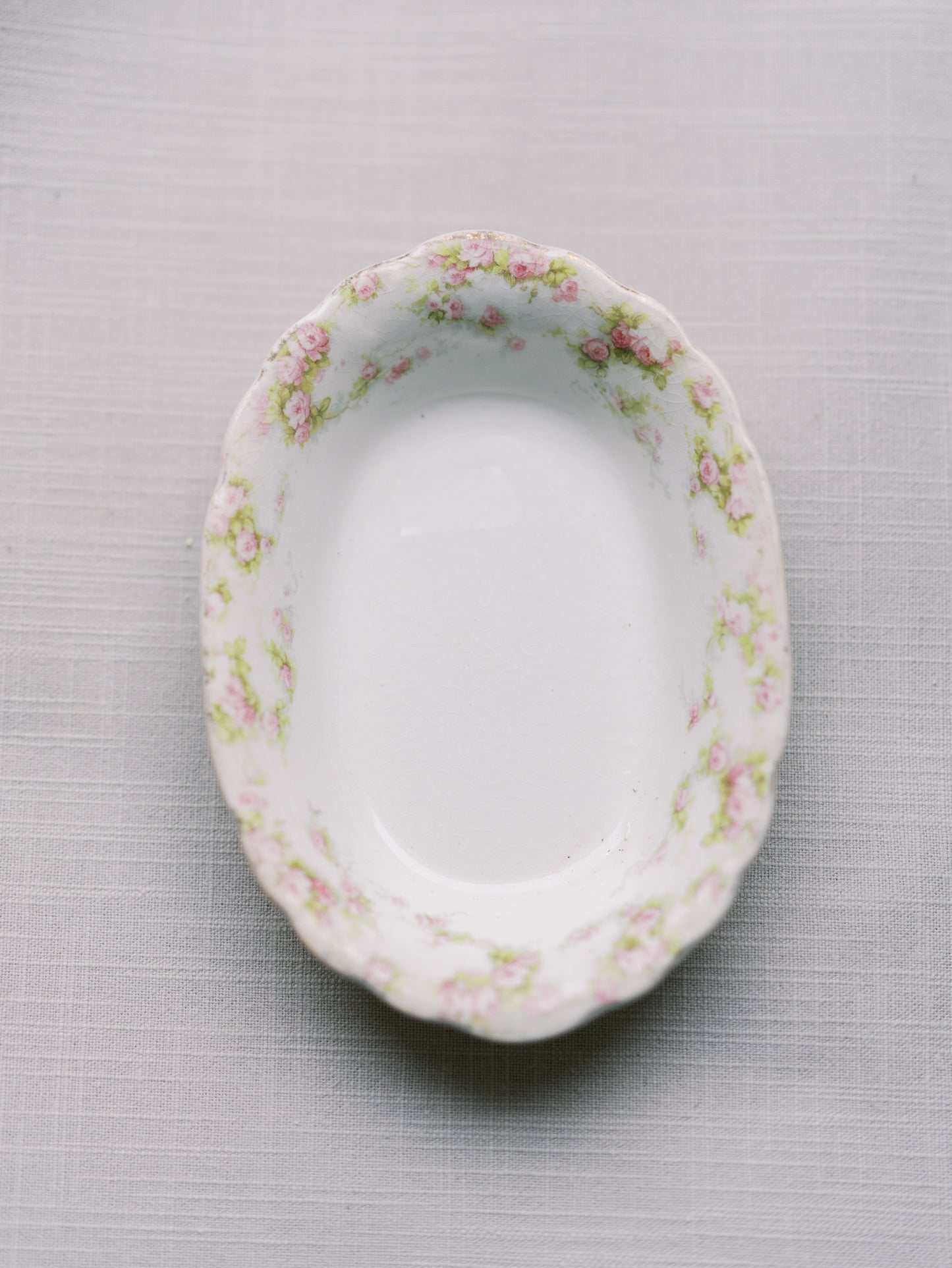 Scalloped Rose Dish