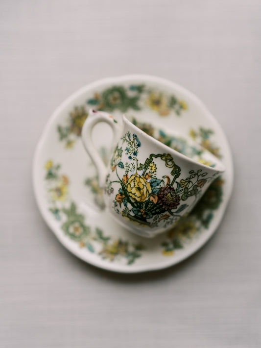 Folk Floral Teacup & Saucer 1910