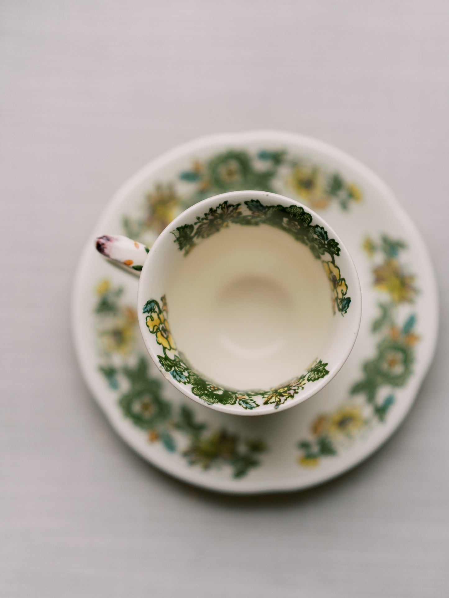 Folk Floral Teacup & Saucer 1910