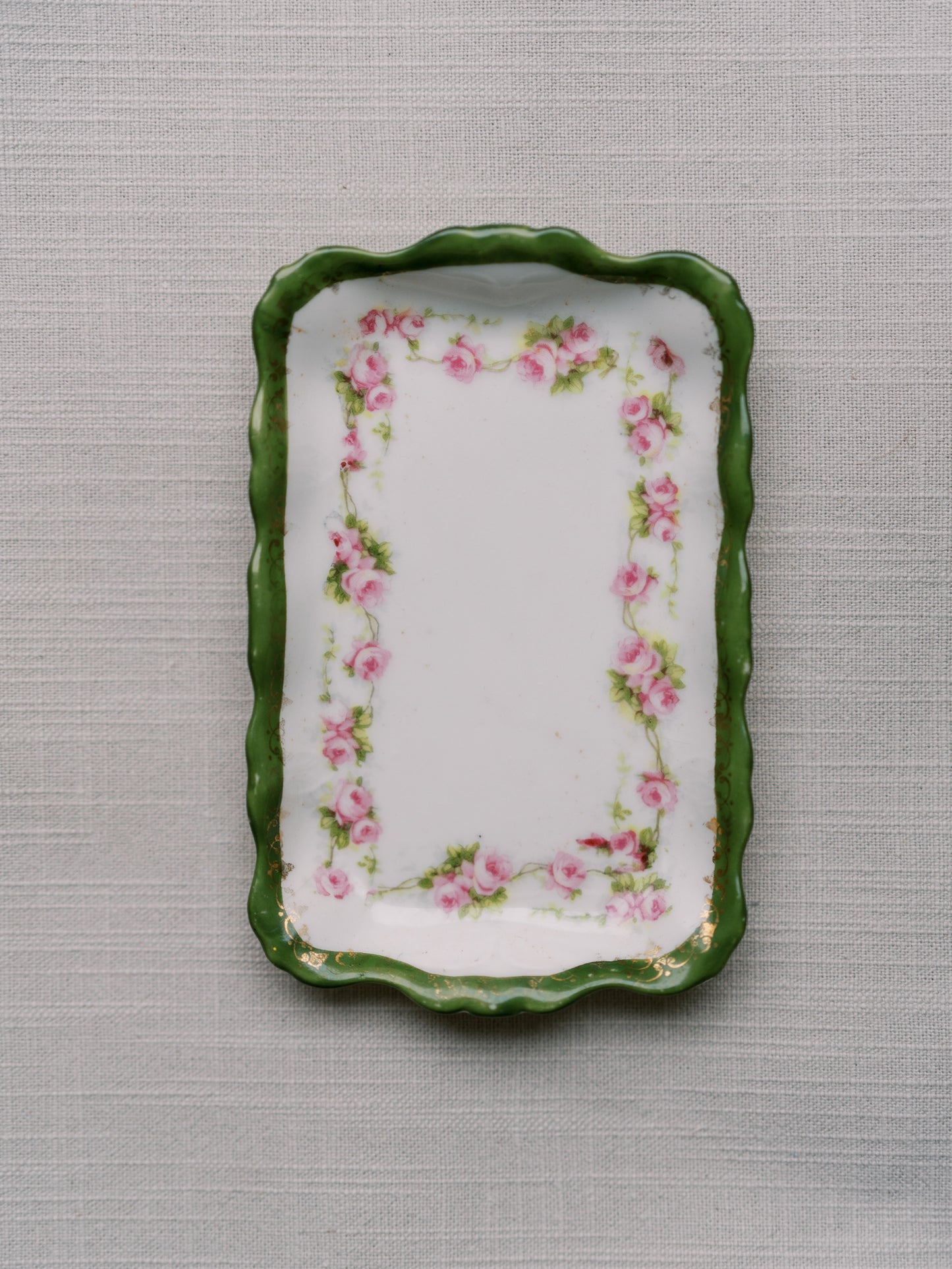 Pink and Green Rose Tray