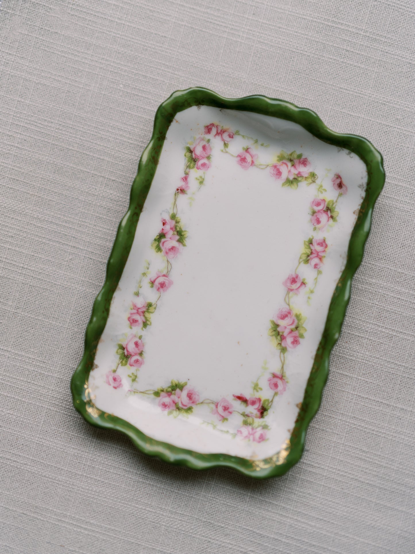 Pink and Green Rose Tray