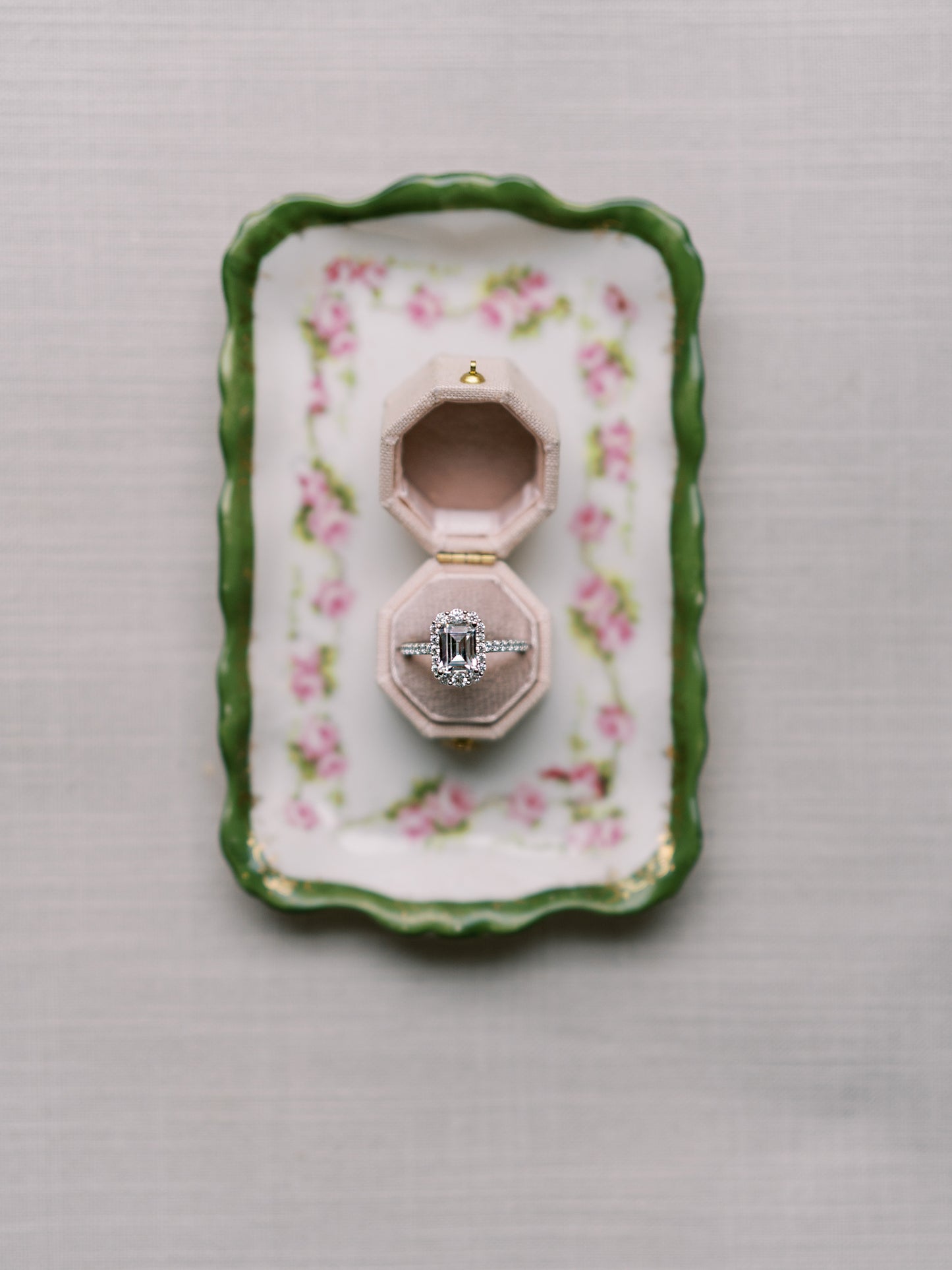 Pink and Green Rose Tray