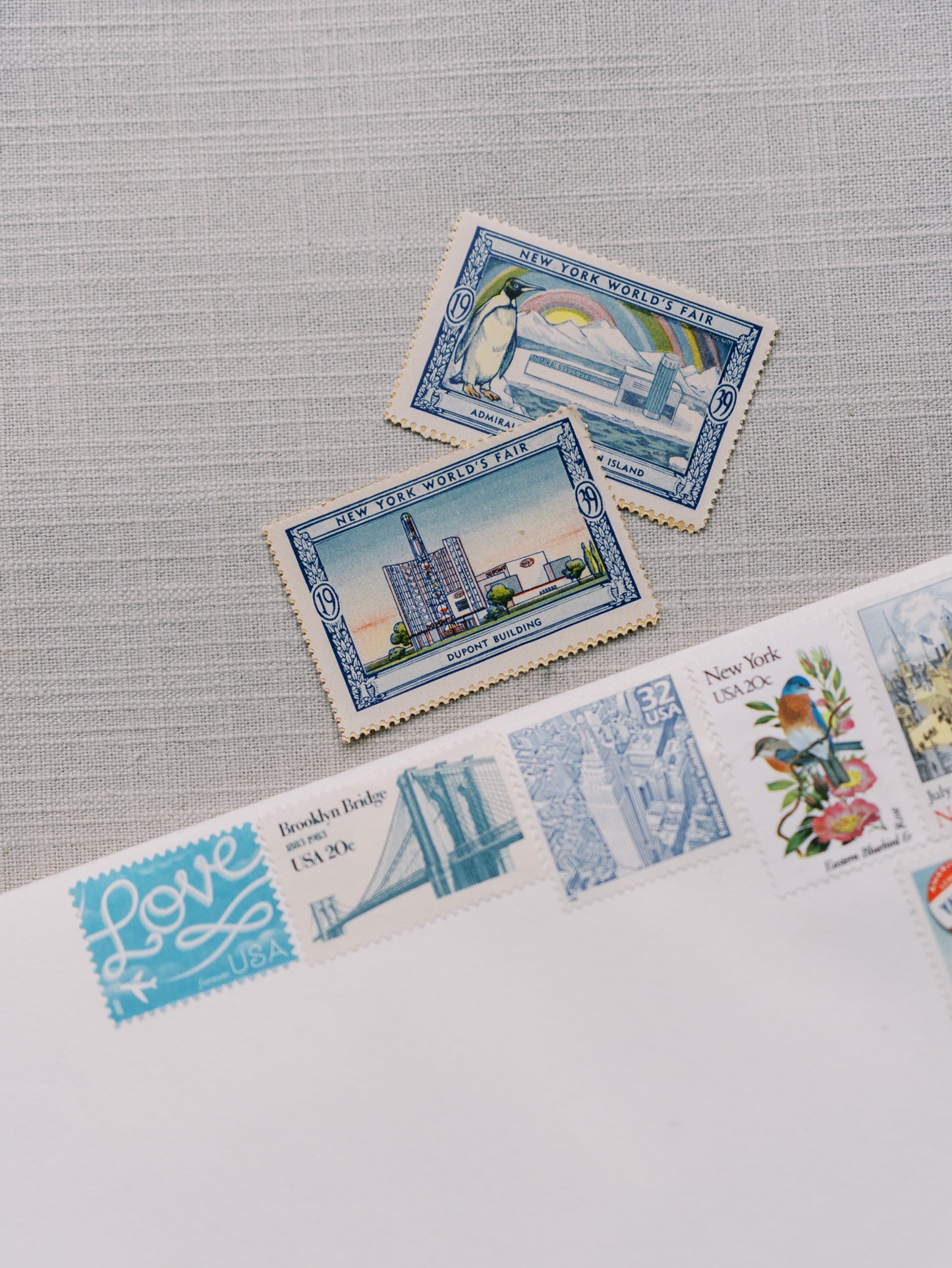 Set of 3 - NYC 1939 Worlds Fair Stamps