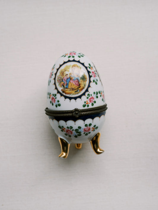 Limoges Porcelain Egg Trinket Box