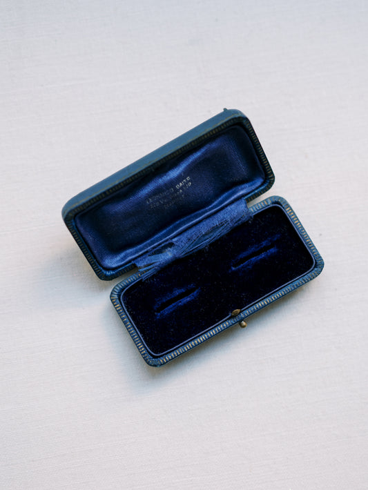 Antique Blue Double Ring Box