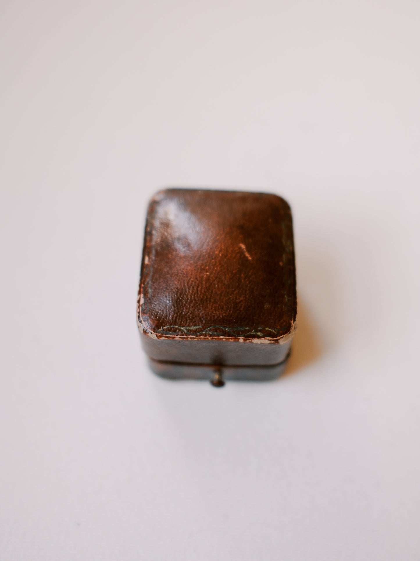 Antique Brown Ring Box