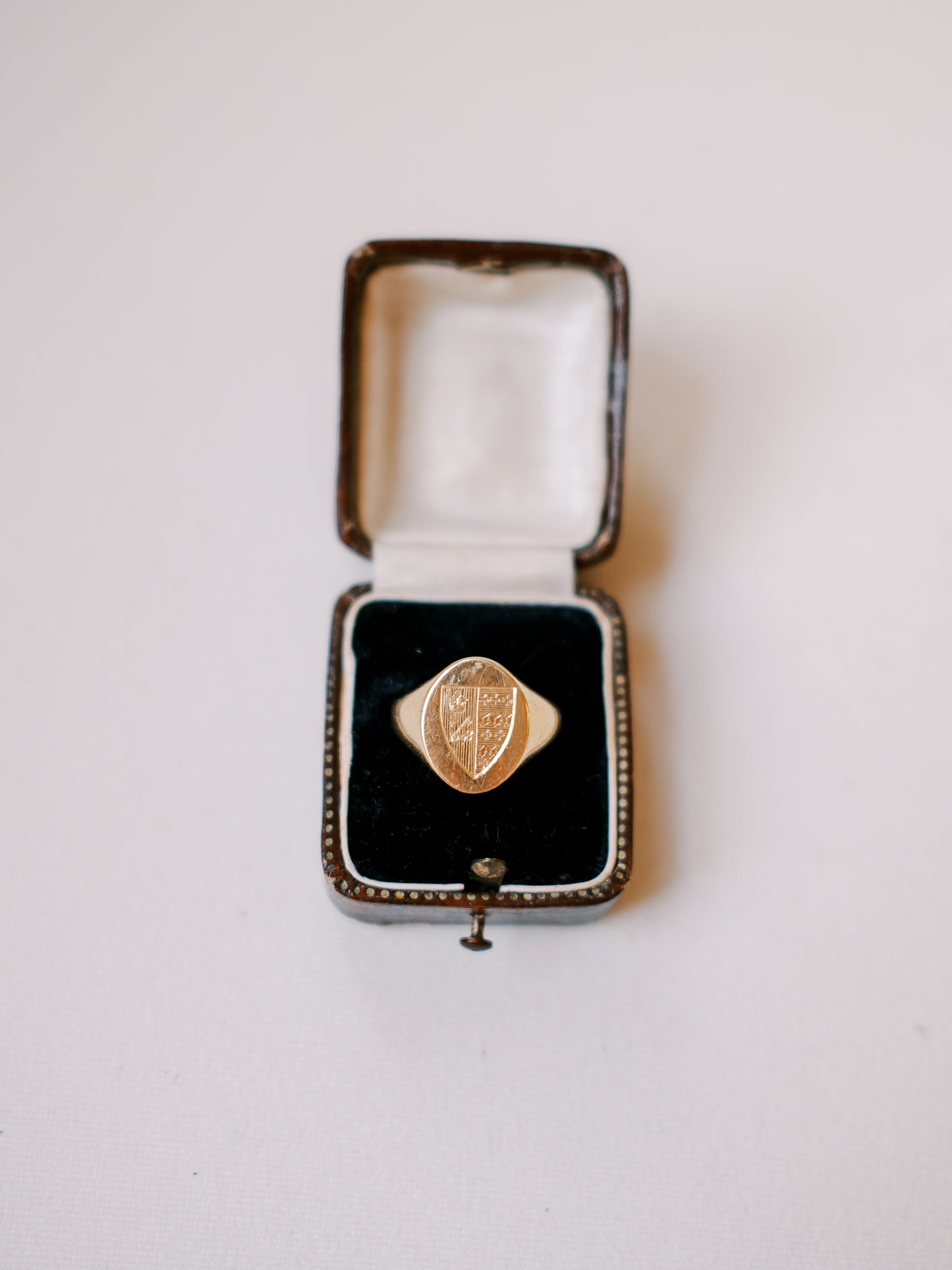 Antique Brown Ring Box