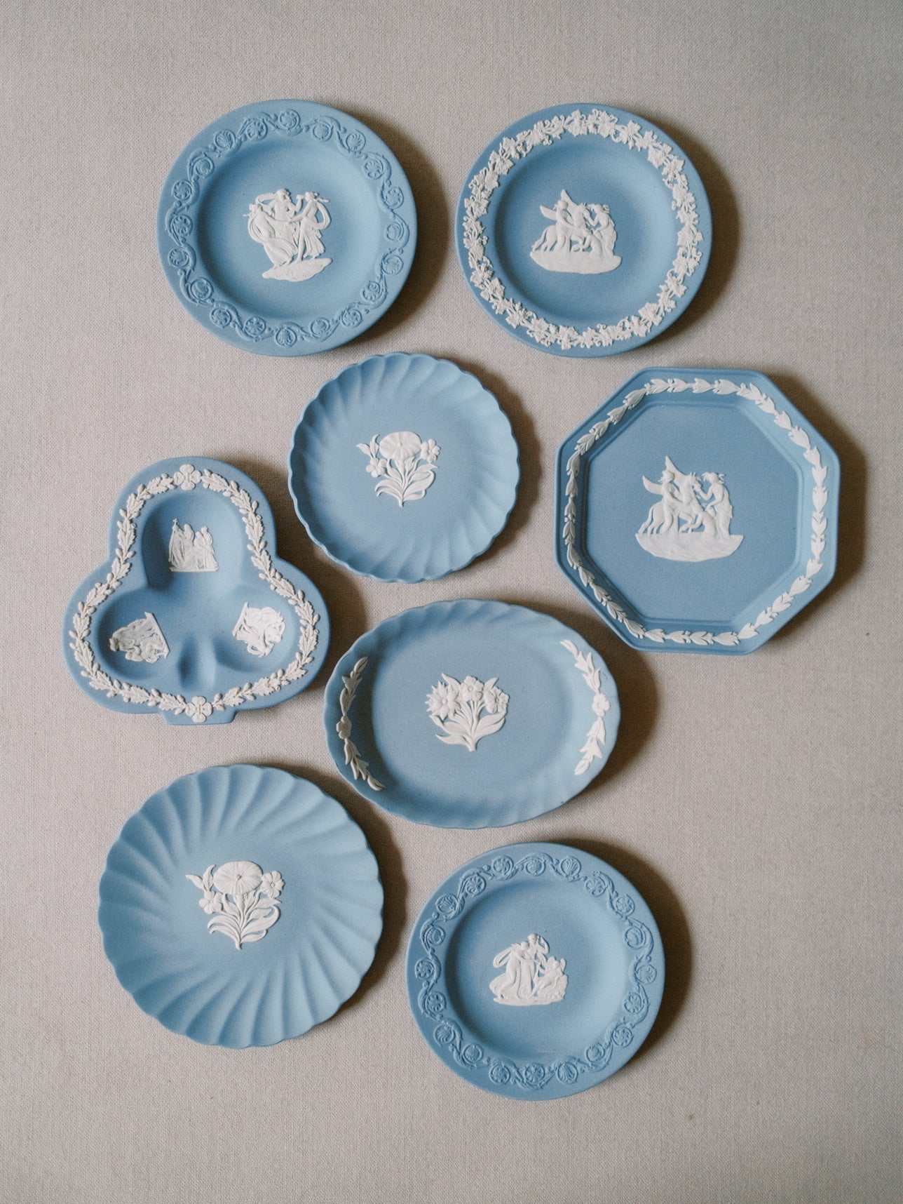 Assorted Blue and White Wedgwood Plates