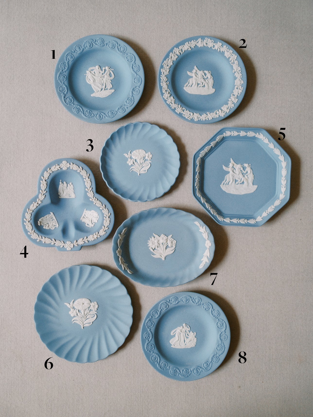 Assorted Blue and White Wedgwood Plates