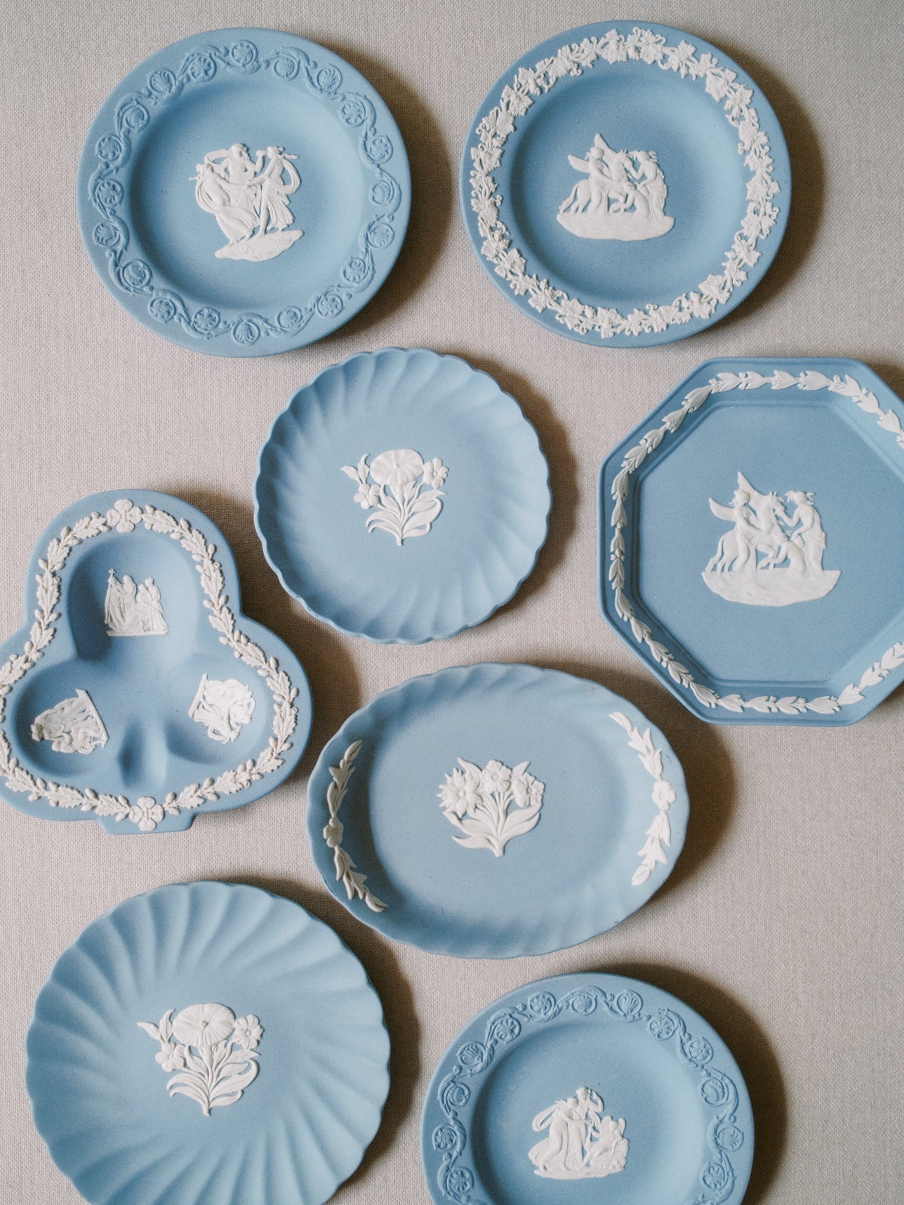 Assorted Blue and White Wedgwood Plates