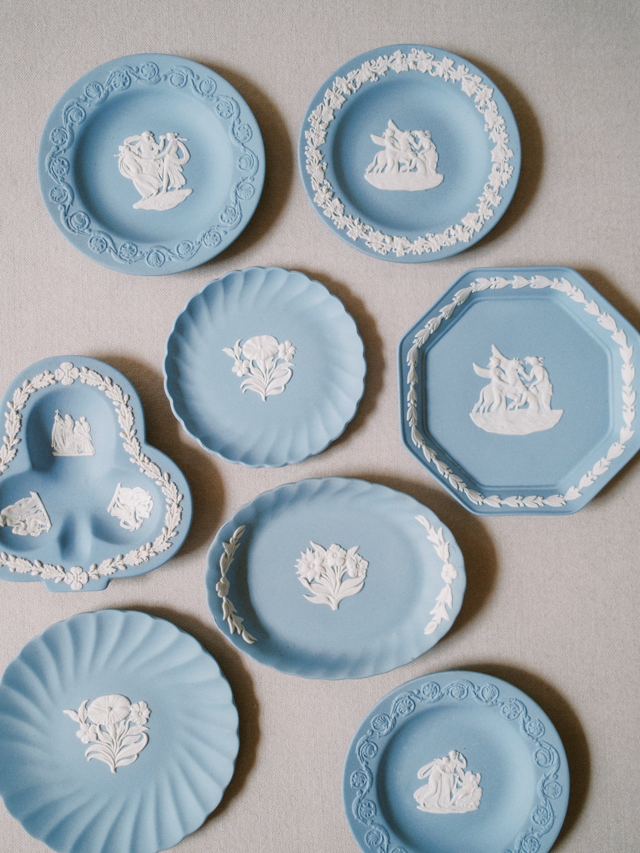 Assorted Blue and White Wedgwood Plates