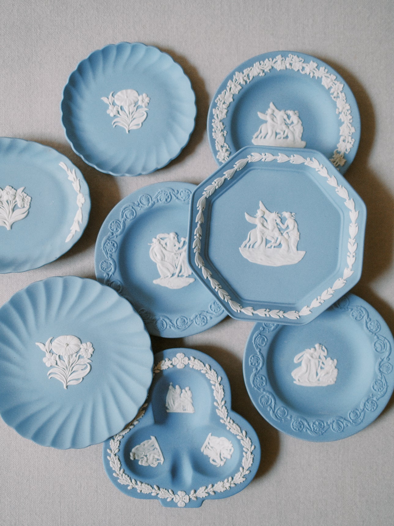 Assorted Blue and White Wedgwood Plates