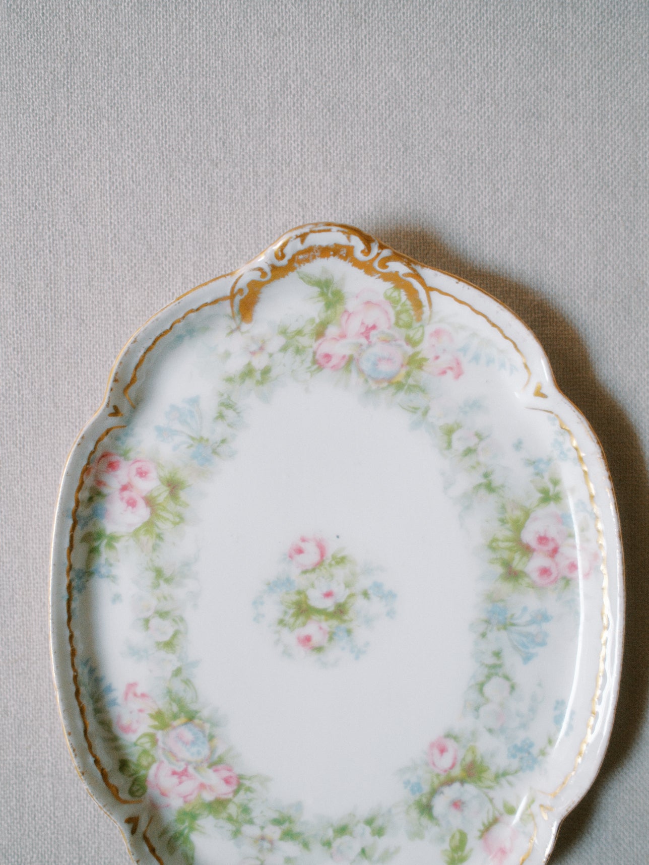 Antique Pastel Garden Limoges Tray