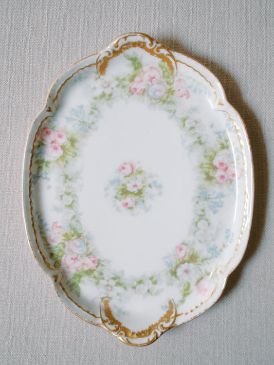 Antique Pastel Garden Limoges Tray