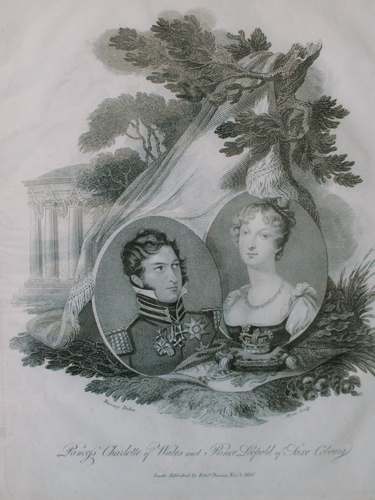 Royal Original Engraving Print 1816