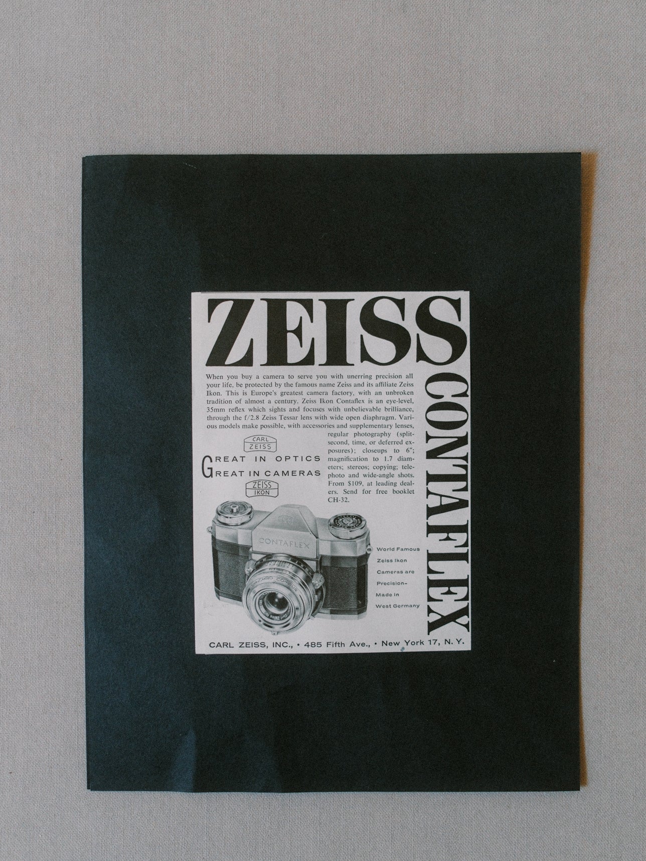 Vintage Zeiss Advertisement