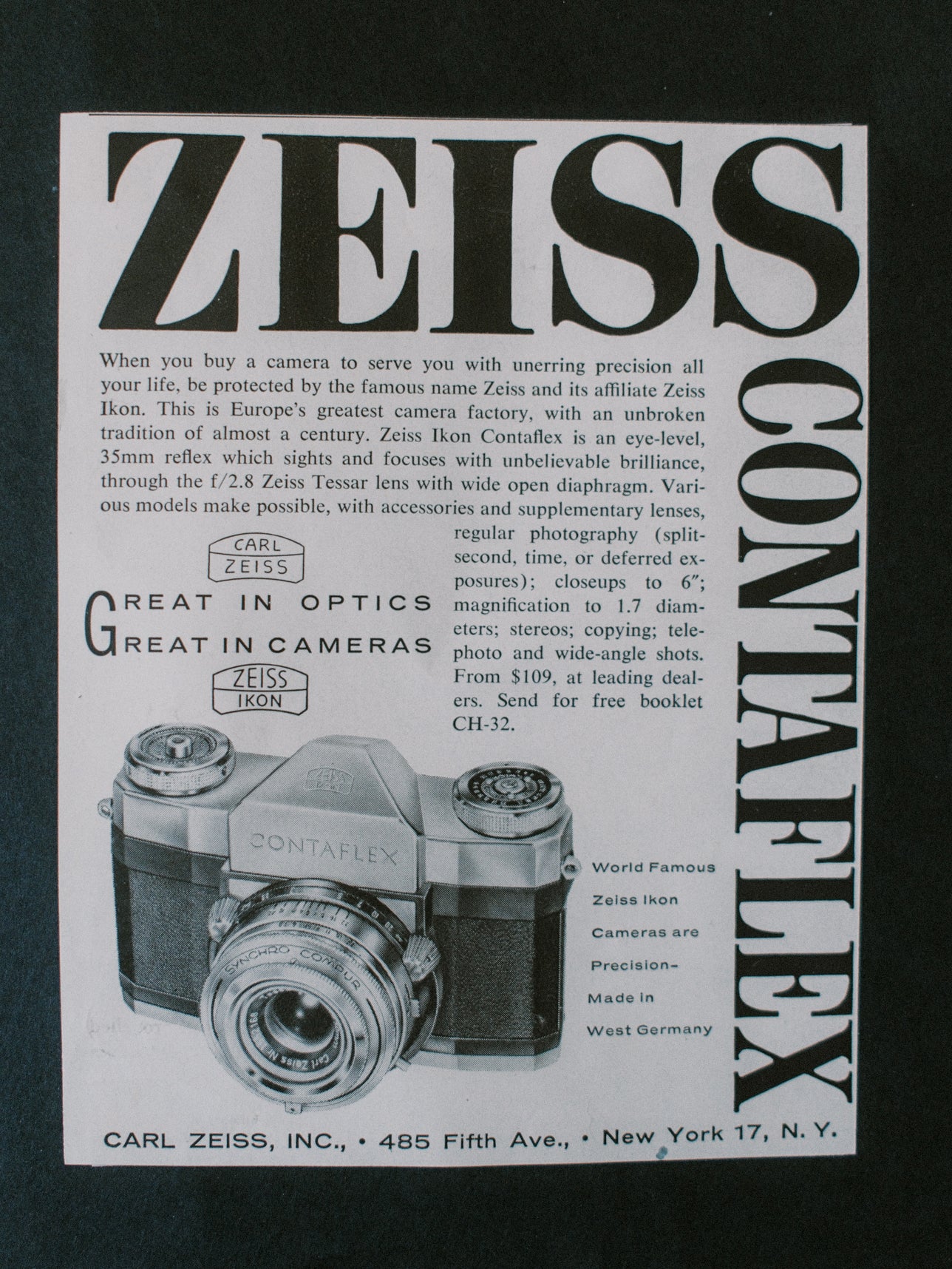 Vintage Zeiss Advertisement