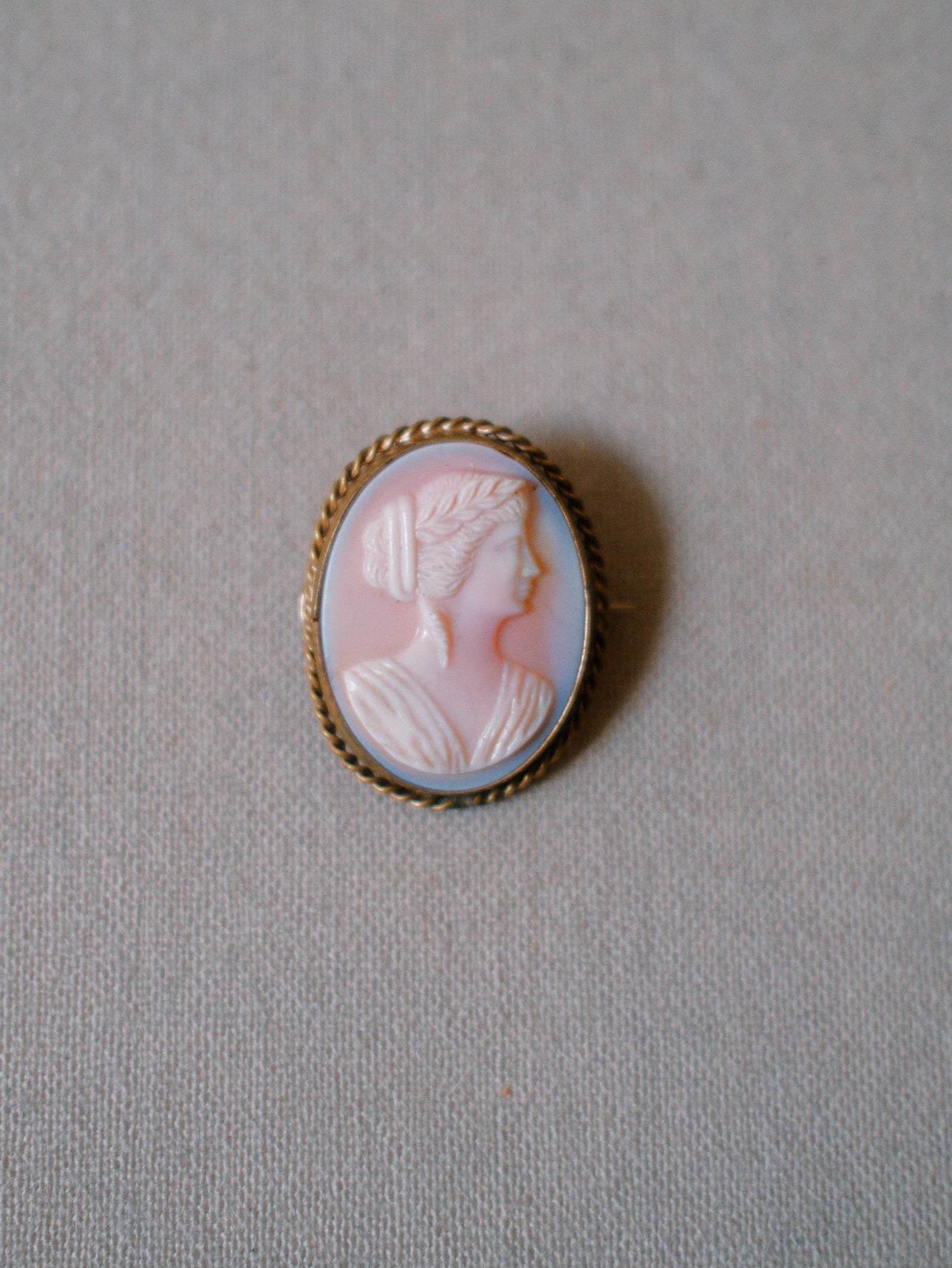 Pink Cameo Brooch