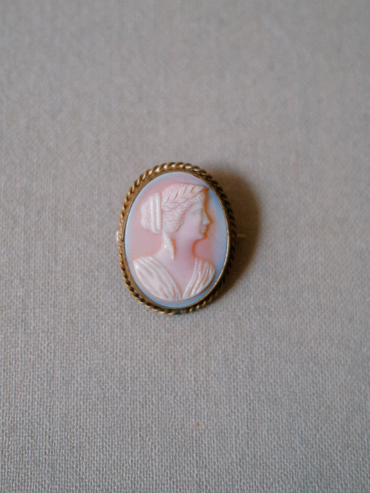 Pink Cameo Brooch