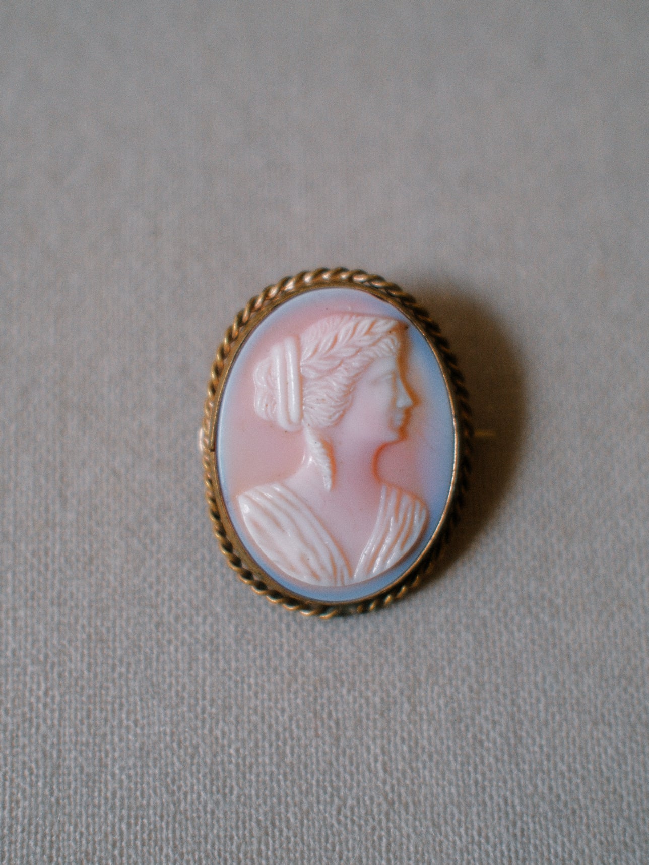 Pink Cameo Brooch